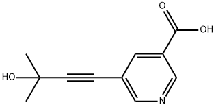 5-(3-羟基-3-甲基-丁-1-炔基)烟酸, 886505-83-5, 结构式