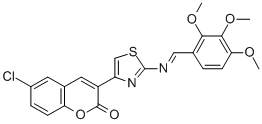 6-CHLORO-3-[2-[[(2,3,4-TRIMETHOXYPHENYL)METHYLENE]AMINO]-4-THIAZOLYL]-2H-1-BENZOPYRAN-2-ONE Struktur