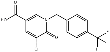 5-Chloro-6-oxo-1-(4-(trifluoroMethyl)benzyl)-1,6-dihydropyridine-3-carboxylic acid,886761-94-0,结构式