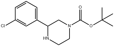 3-(3-氯苯基)哌嗪-1-羧酸叔丁酯 结构式