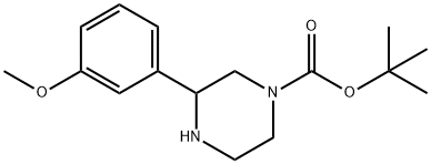 3-(3-METHOXY-PHENYL)-PIPERAZINE-1-CARBOXYLIC ACID TERT-BUTYL ESTER Structure