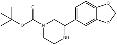 1-BOC-3-苯并[1,3]1,3-二氧杂环戊烯-5-基-哌嗪, 886769-95-5, 结构式