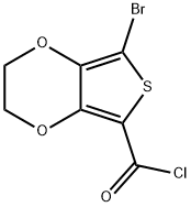 7-ブロモ-2,3-ジヒドロチエノ[3,4-B][1,4]ジオキシン-5-カルボニルクロリド 化学構造式