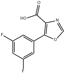 5-(3,5-DIFLUOROLPHENYL)-1,3-OXAZOLE-4-CARBOXYLIC ACID 化学構造式