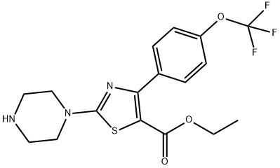 ETHYL 2-PIPERAZIN-1-YL-4-[4-(TRIFLUOROMETHOXY)PHENYL]-1,3-THIAZOLE-5-CARBOXYLATE Structure