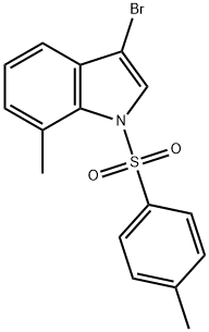 1-(对甲基苯磺酰基)-3-溴-7-甲基吲哚,887338-40-1,结构式