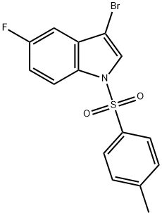 1-(对甲基苯磺酰基)-3-溴-5-氟吲哚,887338-48-9,结构式