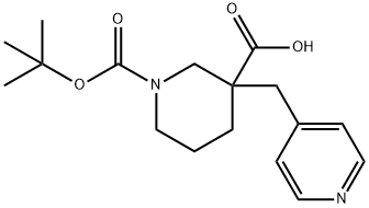 1-(叔丁氧羰基)-3-(吡啶-4-基甲基)哌啶-3-羧酸 结构式