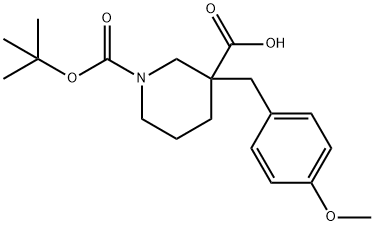 1-BOC-3-(4-甲氧基苄基)-3-哌啶甲酸,887344-20-9,结构式