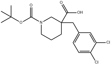 1-[(TERT-BUTYL)OXYCARBONYL]-3-(3,4-DICHLOROBENZYL)PIPERIDINE-3-CARBOXYLIC ACID Structure