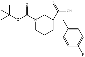 1-[(TERT-BUTYL)OXYCARBONYL]-3-(4-FLUOROBENZYL)PIPERIDINE-3-CARBOXYLIC ACID Structure