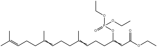 3-Diethoxyphosphoryloxy-7,11,15-trimethyl-hexadecatetra-2,6,10,14-enoic Acid, Ethyl Ester, (Mixture of Isomers) 结构式