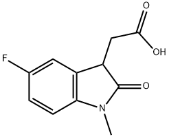 (5-氟-1-甲基-2-氧代-2,3-二氢-1H-吲哚-3-基)乙酸,887405-60-9,结构式