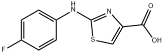 2-((4-FLUOROPHENYL)AMINO)THIAZOLE-4-CARBOXYLIC ACID 结构式