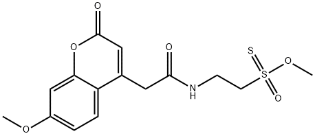 N-[2-Methanethiosulfonylethyl]-7-methoxycoumarin-4-acetamide 化学構造式