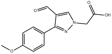 [4-formyl-3-(4-methoxyphenyl)-1H-pyrazol-1-yl]acetic acid 化学構造式