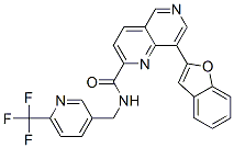 8-(1-BENZOFURAN-2-YL)-N-([6-(TRIFLUOROMETHYL)PYRIDIN-3-YL]METHYL)-1,6-NAPHTHYRIDINE-2-CARBOXAMIDE,887411-60-1,结构式