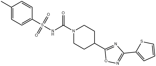N-((4-METHYLPHENYL)SULPHONYL)-4-[3-(THIEN-2-YL)-1,2,4-OXADIAZOL-5-YL]PIPERIDINE-1-CARBOXAMIDE Struktur
