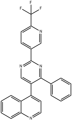 4-[4-PHENYL-2-(6-(TRIFLUOROMETHYL)PYRIDIN-3-YL)PYRIMIDIN-5-YL]QUINOLINE Structure