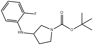 3-(2-FLUORO-PHENYLAMINO)-PYRROLIDINE-1-CARBOXYLIC ACID TERT-BUTYL ESTER,887578-54-3,结构式