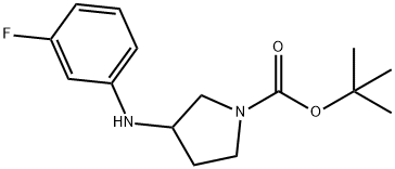 3-(3-FLUORO-PHENYLAMINO)-PYRROLIDINE-1-CARBOXYLIC ACID TERT-BUTYL ESTER,887578-60-1,结构式