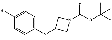 3-(4-BROMO-PHENYLAMINO)-AZETIDINE-1-CARBOXYLIC ACID TERT-BUTYL ESTER 化学構造式