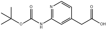 (4-ACETIC ACID-2-PYRIDINYL)-CARBAMIC ACID,1,1-DIMETHYLETHYL ESTER, 887580-70-3, 结构式