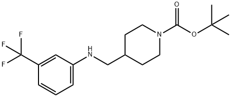 1-BOC-4-[(3-TRIFLUOROMETHYL-PHENYLAMINO)-METHYL]-PIPERIDINE 化学構造式