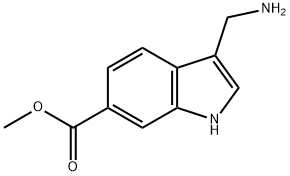 3-(氨基甲基)-1H-吲哚-6-甲酸甲酯,887582-81-2,结构式