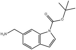 6-(氨基甲基)-1H-吲哚-1-甲酸叔丁酯,887584-21-6,结构式