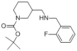 1-BOC-3-[(2-FLUORO-BENZYLAMINO)-METHYL]-PIPERIDINE 化学構造式