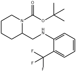 1-BOC-2-[(2-TRIFLUOROMETHYL-PHENYLAMINO)-METHYL]-PIPERIDINE,887588-05-8,结构式