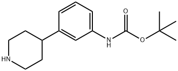 (3-(哌啶-4-基)苯基)氨基甲酸叔丁酯 结构式