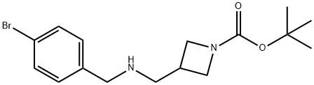 1-BOC-3-[(4-BROMOBENZYL-AMINO)-METHYL]-AZETIDINE 化学構造式