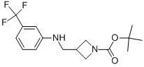 1-BOC-3-([(3-TRIFLUOROMETHYL-PHENYL)-AMINO]-METHYL)-AZETIDINE 结构式