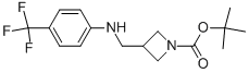 1-BOC-3-([(4-TRIFLUOROMETHYL-PHENYL)-AMINO]-METHYL)-AZETIDINE 化学構造式