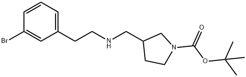 1-BOC-3-([2-(3-BROMO-PHENYL)-ETHYLAMINO]-METHYL)-PYRROLIDINE Structure
