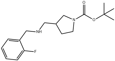 1-BOC-3-[(2-FLUOROBENZYL-AMINO)-METHYL]-PYRROLIDINE 结构式