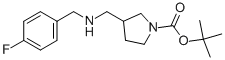 1-BOC-3-[(4-FLUOROBENZYL-AMINO)-METHYL]-PYRROLIDINE 化学構造式