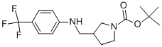 1-BOC-3-([(4-TRIFLUOROMETHYL-PHENYL)-AMINO]-METHYL)-PYRROLIDINE 化学構造式