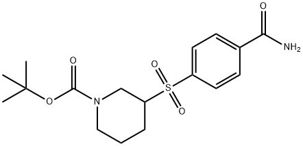 3-(4-CARBAMOYL-BENZENESULFONYL)-PIPERIDINE-1-CARBOXYLIC ACID TERT-BUTYL ESTER 结构式