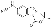 5-CYANOAMINO-INDAZOLE-1-CARBOXYLIC ACID TERT-BUTYL ESTER 化学構造式