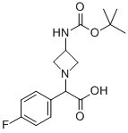 (3-TERT-BUTOXYCARBONYLAMINO-AZETIDIN-1-YL)-(4-FLUORO-PHENYL)-ACETIC ACID Struktur