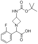 (3-TERT-BUTOXYCARBONYLAMINO-AZETIDIN-1-YL)-(2-FLUORO-PHENYL)-ACETIC ACID Structure