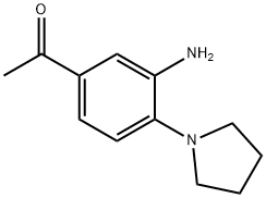 1-(3-AMINO-4-PYRROLIDIN-1-YL-PHENYL)-ETHANONE 化学構造式