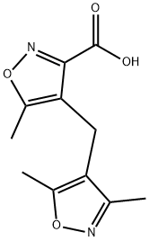4-[(3,5-dimethylisoxazol-4-yl)methyl]-5-methylisoxazole-3-carboxylic acid Struktur