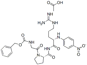 N-[(benzyloxy)carbonyl]glycyl-L-prolyl-N-(p-nitrophenyl)-L-argininamide monoacetate Struktur