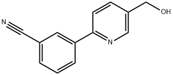 3-[5-(HydroxyMethyl)-2-pyridyl]benzonitrile Structure