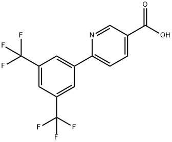 6-(3,5-Bis(trifluoromethyl)phenyl)-nicotinic acid,887976-37-6,结构式