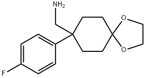 1-[8-(4-氟苯基)-1,4-二氧杂螺[4.5]癸烷-8-基]甲胺,887979-07-9,结构式